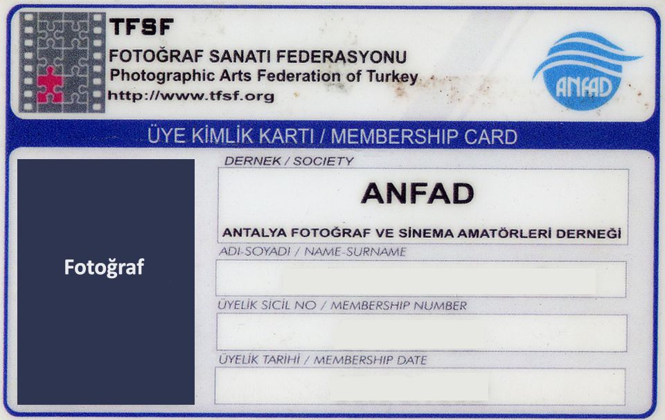 ANFAD Üye Kimlik Kartı
